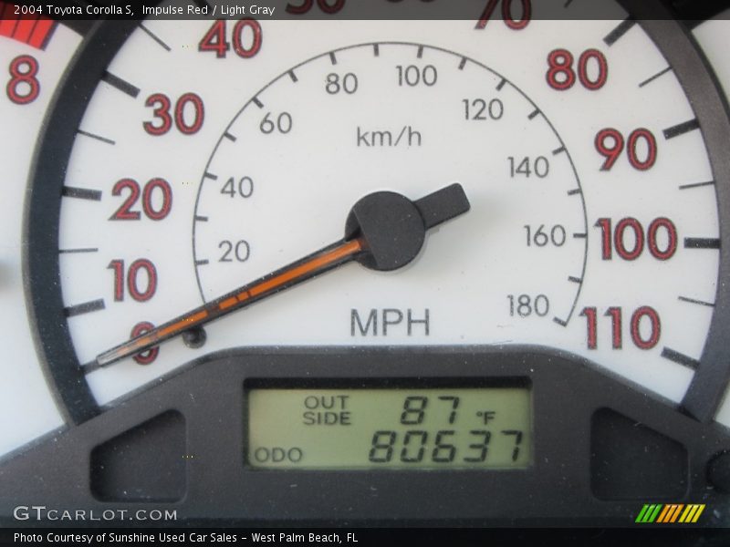Impulse Red / Light Gray 2004 Toyota Corolla S