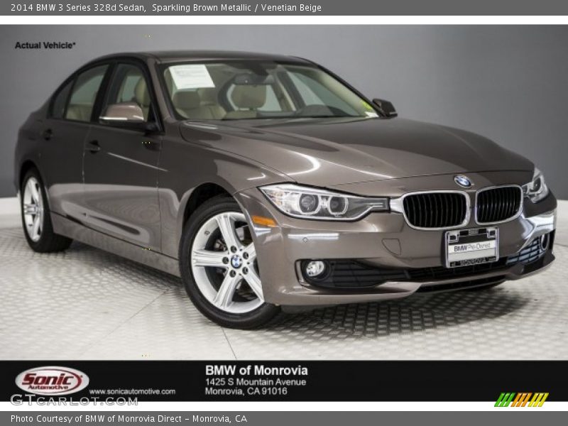 Sparkling Brown Metallic / Venetian Beige 2014 BMW 3 Series 328d Sedan