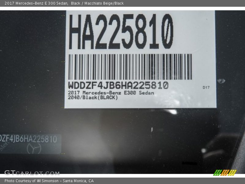 Black / Macchiato Beige/Black 2017 Mercedes-Benz E 300 Sedan