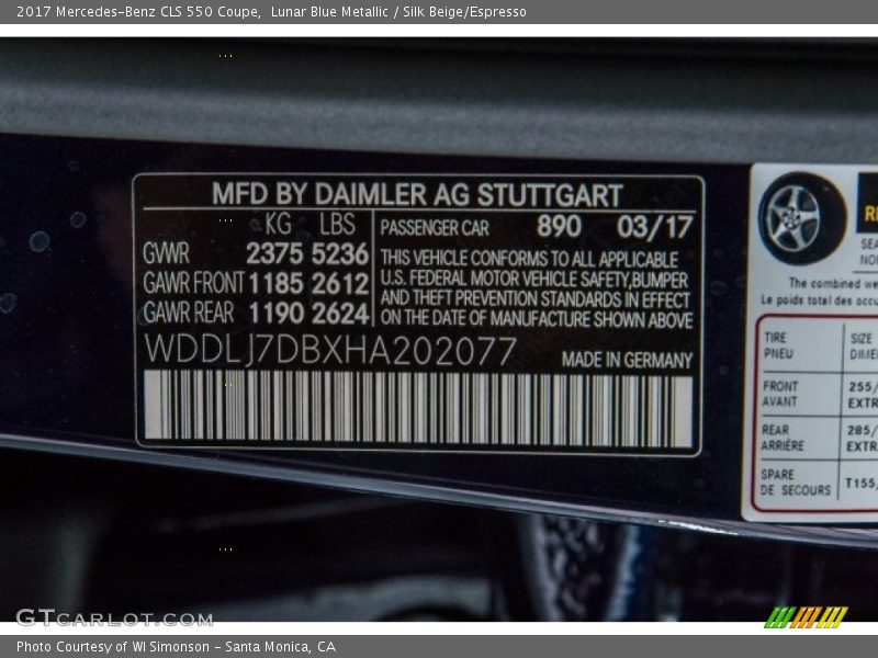 890 - 2017 Mercedes-Benz CLS 550 Coupe