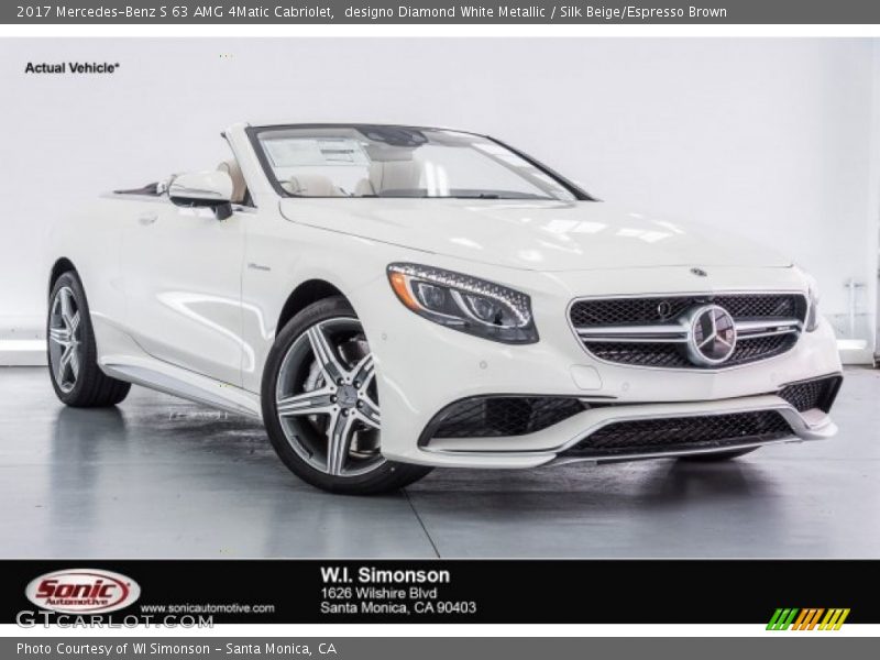 designo Diamond White Metallic / Silk Beige/Espresso Brown 2017 Mercedes-Benz S 63 AMG 4Matic Cabriolet