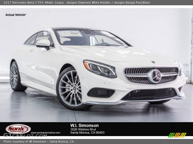 designo Diamond White Metallic / designo Bengal Red/Black 2017 Mercedes-Benz S 550 4Matic Coupe