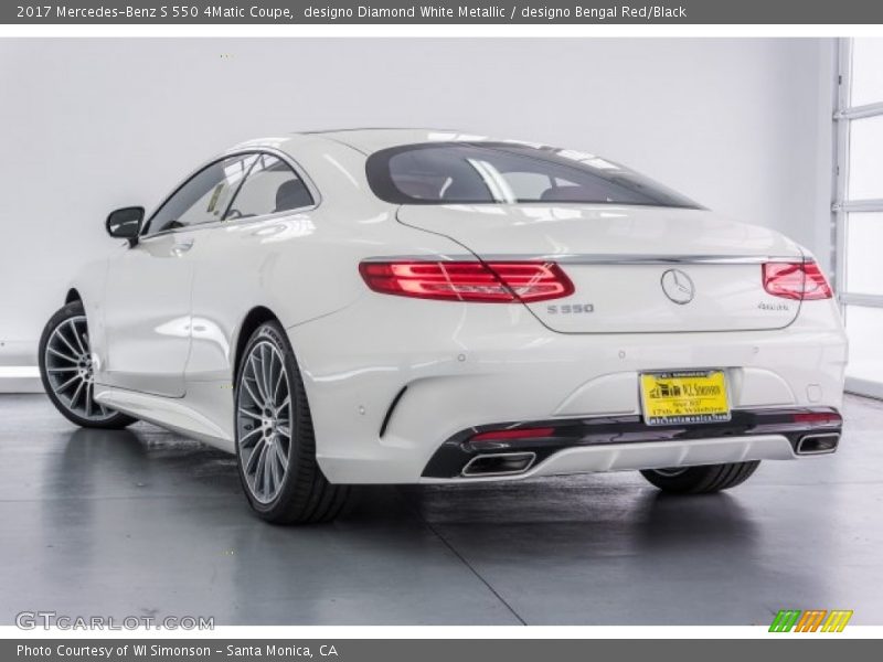 designo Diamond White Metallic / designo Bengal Red/Black 2017 Mercedes-Benz S 550 4Matic Coupe