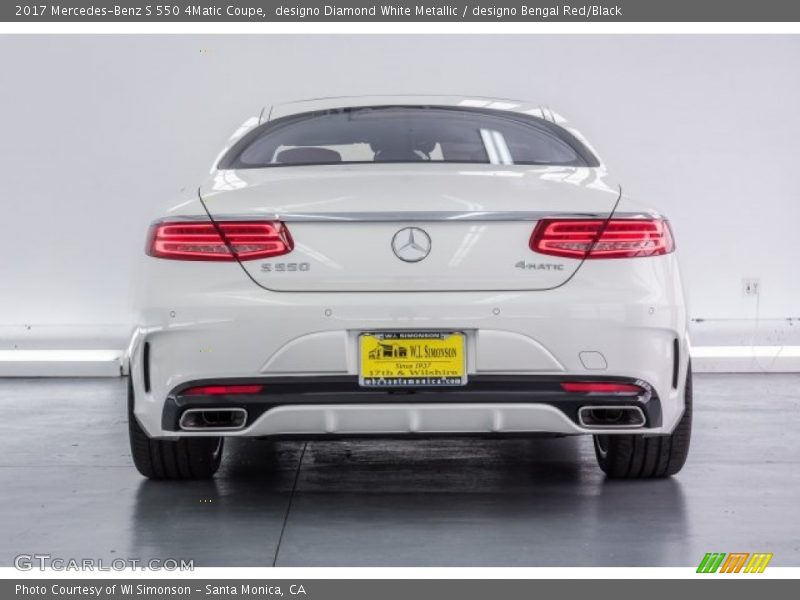 designo Diamond White Metallic / designo Bengal Red/Black 2017 Mercedes-Benz S 550 4Matic Coupe