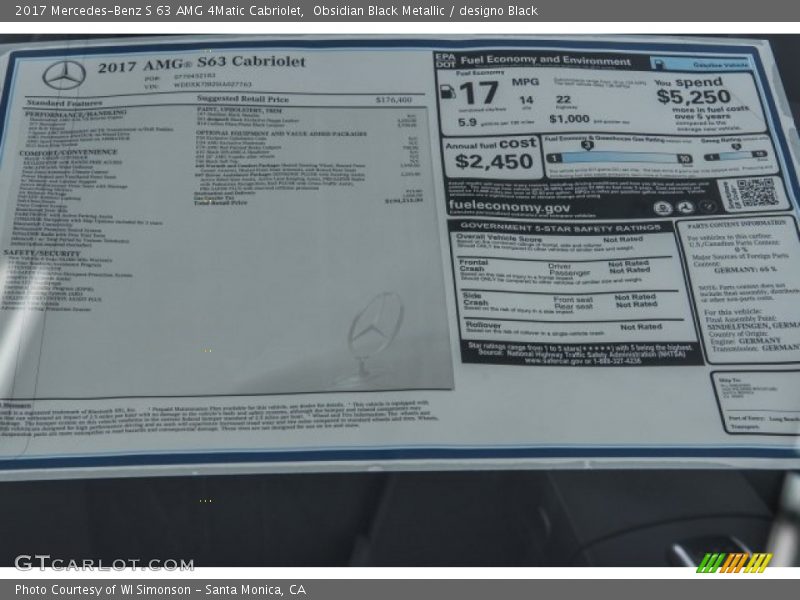 Obsidian Black Metallic / designo Black 2017 Mercedes-Benz S 63 AMG 4Matic Cabriolet