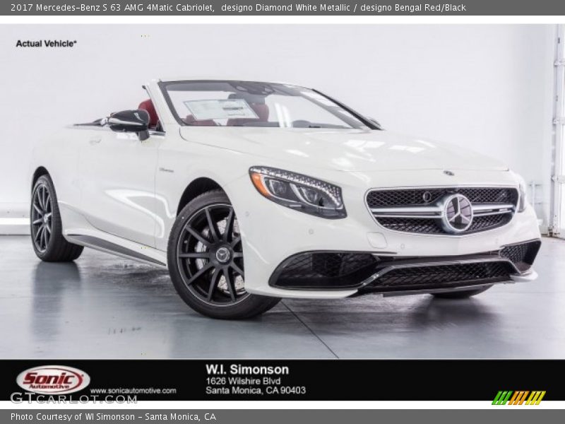 designo Diamond White Metallic / designo Bengal Red/Black 2017 Mercedes-Benz S 63 AMG 4Matic Cabriolet