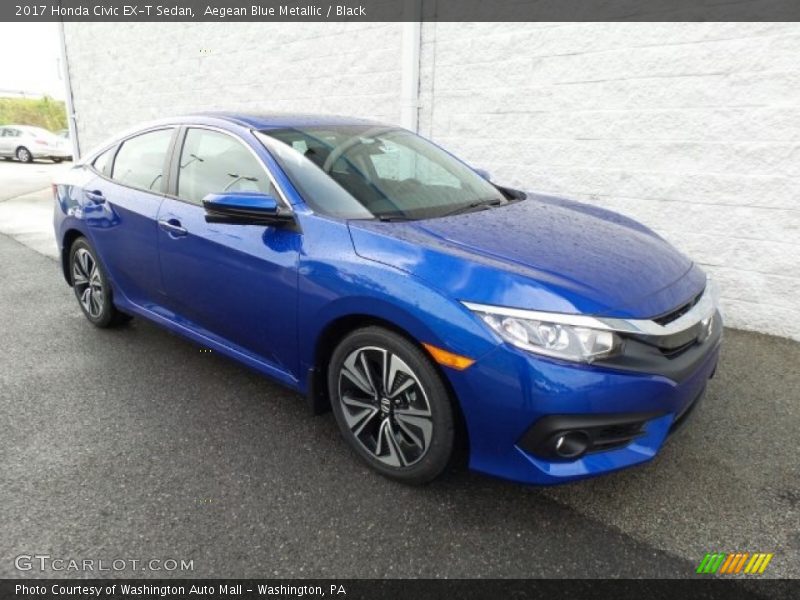 Aegean Blue Metallic / Black 2017 Honda Civic EX-T Sedan