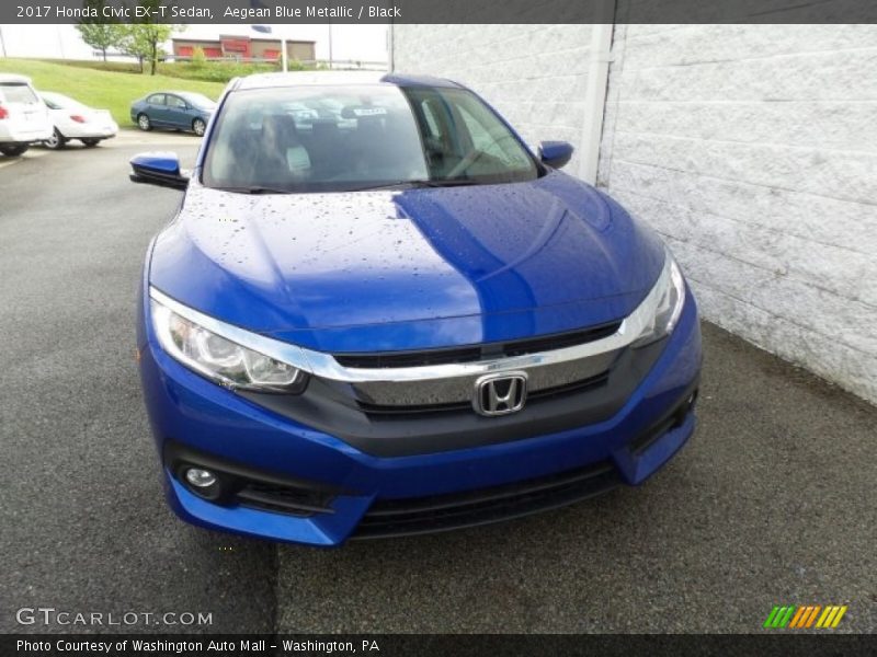 Aegean Blue Metallic / Black 2017 Honda Civic EX-T Sedan
