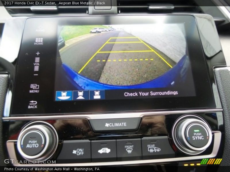 Aegean Blue Metallic / Black 2017 Honda Civic EX-T Sedan