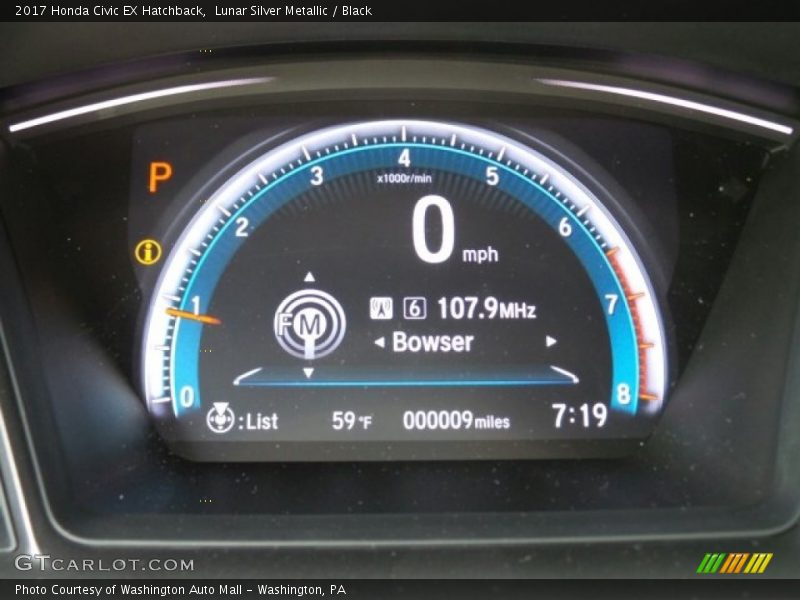 Lunar Silver Metallic / Black 2017 Honda Civic EX Hatchback