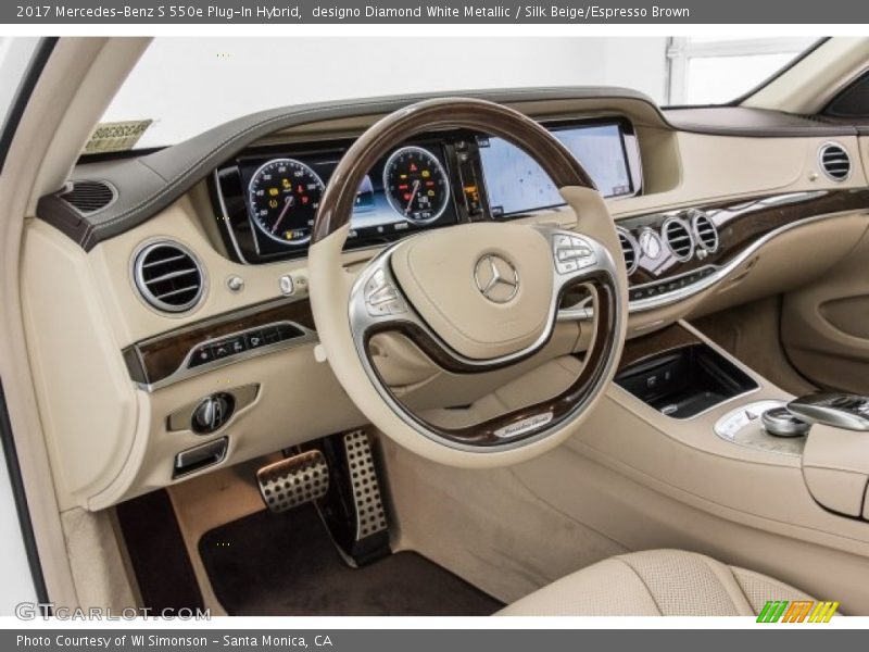 designo Diamond White Metallic / Silk Beige/Espresso Brown 2017 Mercedes-Benz S 550e Plug-In Hybrid