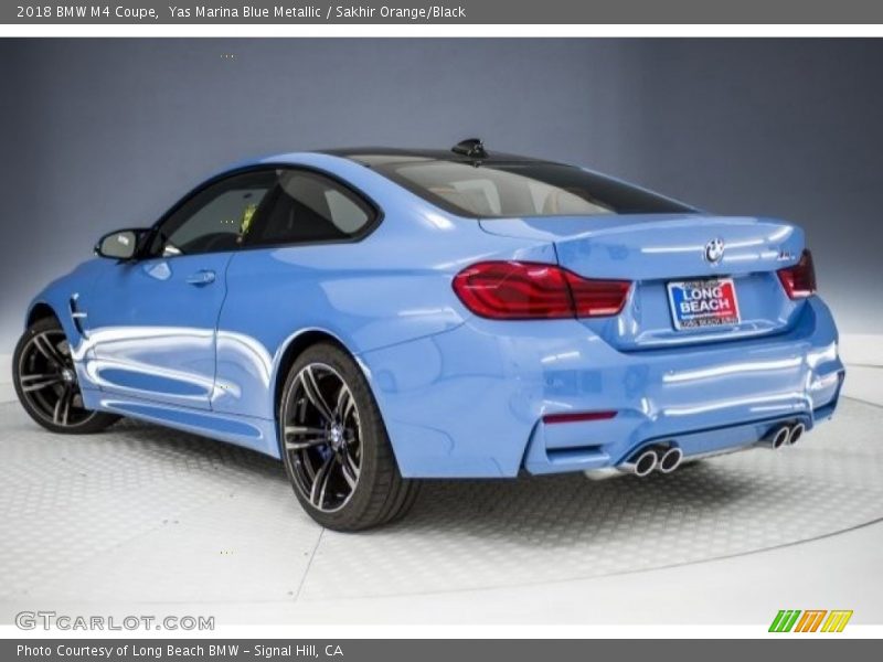 Yas Marina Blue Metallic / Sakhir Orange/Black 2018 BMW M4 Coupe