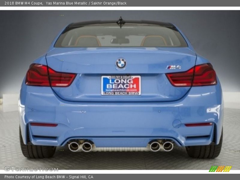 Yas Marina Blue Metallic / Sakhir Orange/Black 2018 BMW M4 Coupe