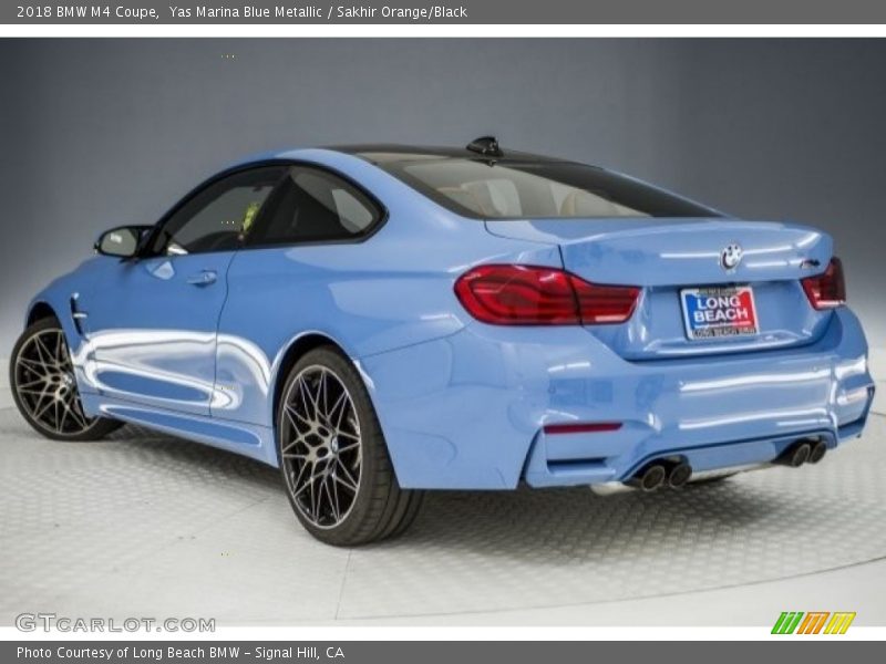 Yas Marina Blue Metallic / Sakhir Orange/Black 2018 BMW M4 Coupe