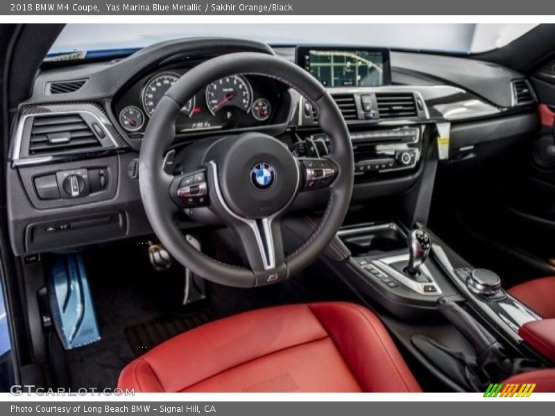 Yas Marina Blue Metallic / Sakhir Orange/Black 2018 BMW M4 Coupe
