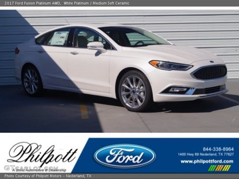 White Platinum / Medium Soft Ceramic 2017 Ford Fusion Platinum AWD