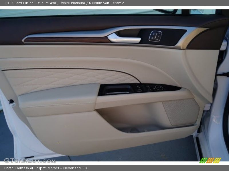 White Platinum / Medium Soft Ceramic 2017 Ford Fusion Platinum AWD