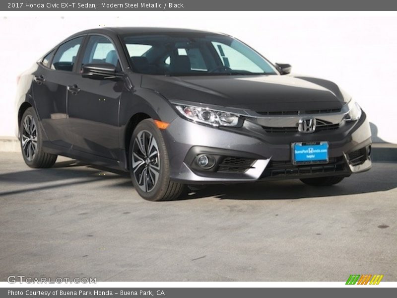 Modern Steel Metallic / Black 2017 Honda Civic EX-T Sedan