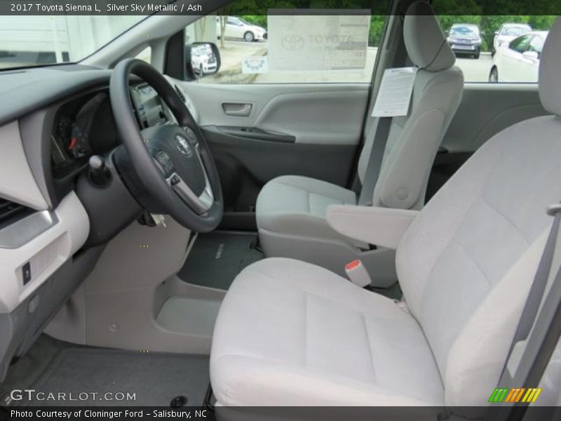 Front Seat of 2017 Sienna L