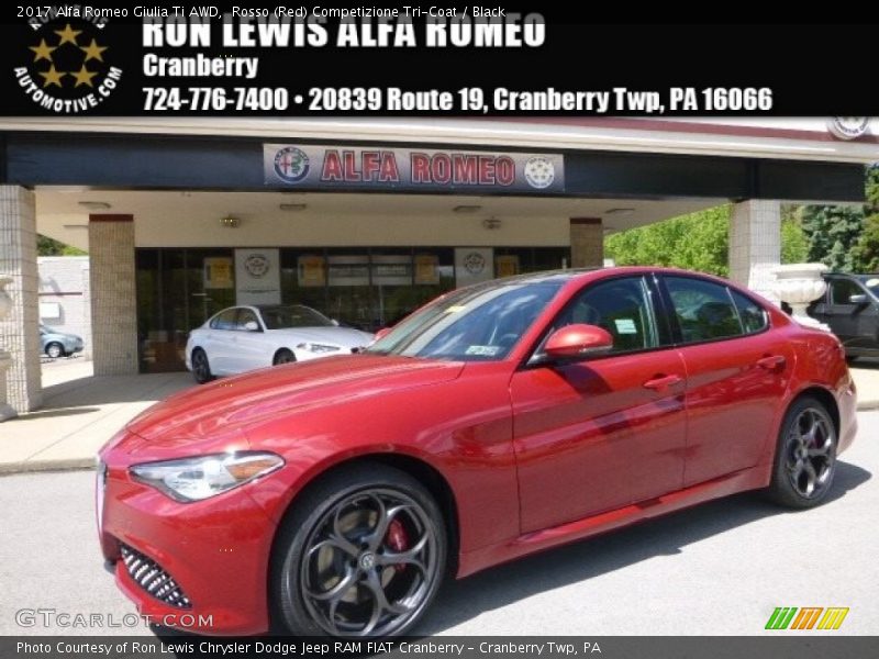 Rosso (Red) Competizione Tri-Coat / Black 2017 Alfa Romeo Giulia Ti AWD