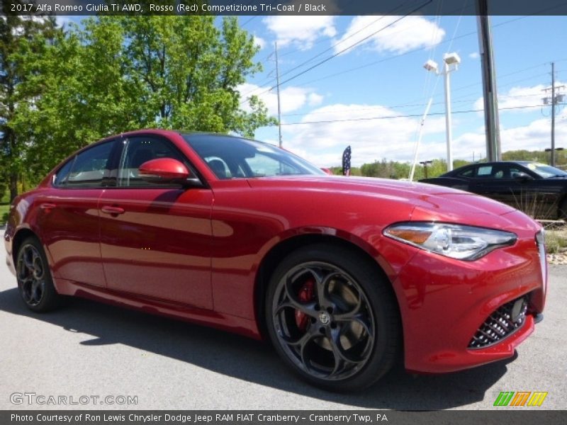 Rosso (Red) Competizione Tri-Coat / Black 2017 Alfa Romeo Giulia Ti AWD