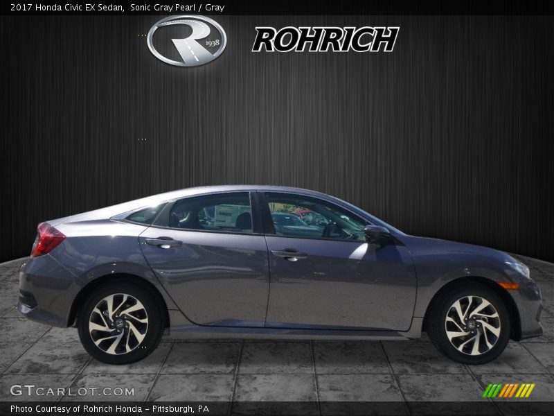 Sonic Gray Pearl / Gray 2017 Honda Civic EX Sedan