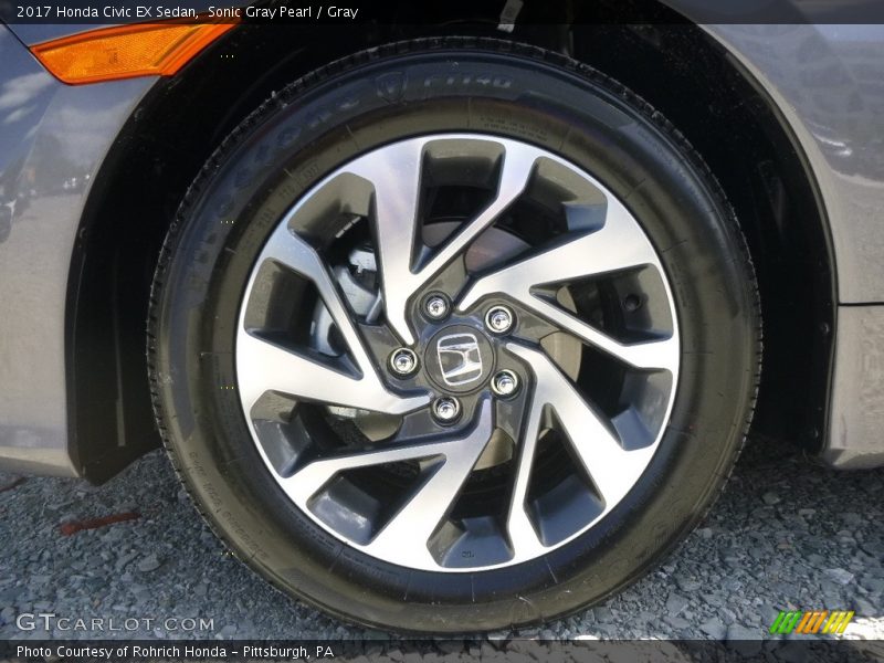 Sonic Gray Pearl / Gray 2017 Honda Civic EX Sedan