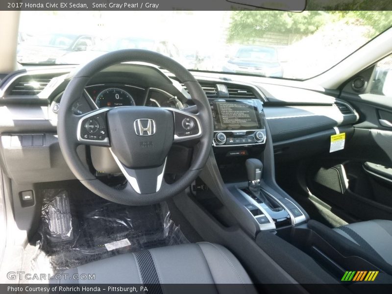 Sonic Gray Pearl / Gray 2017 Honda Civic EX Sedan