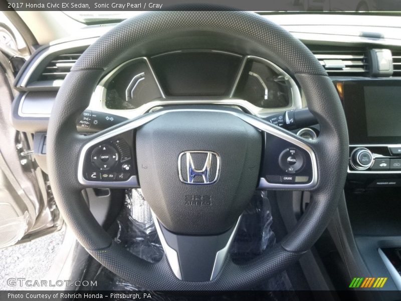 Sonic Gray Pearl / Gray 2017 Honda Civic EX Sedan