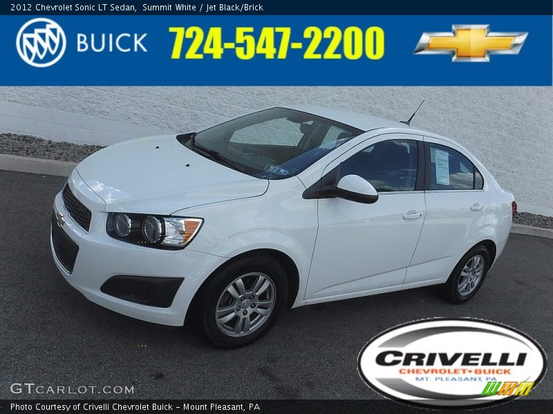 Summit White / Jet Black/Brick 2012 Chevrolet Sonic LT Sedan
