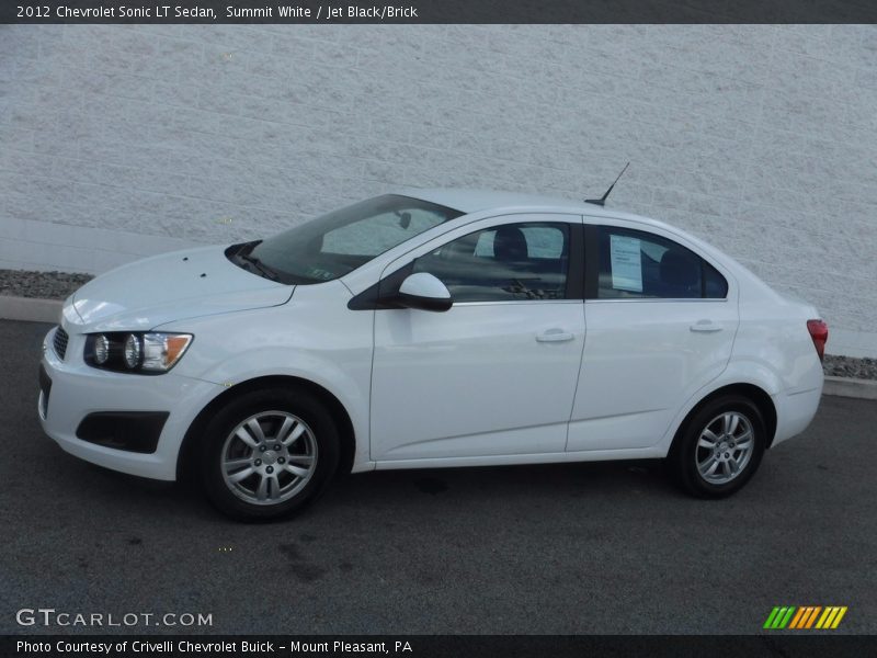 Summit White / Jet Black/Brick 2012 Chevrolet Sonic LT Sedan
