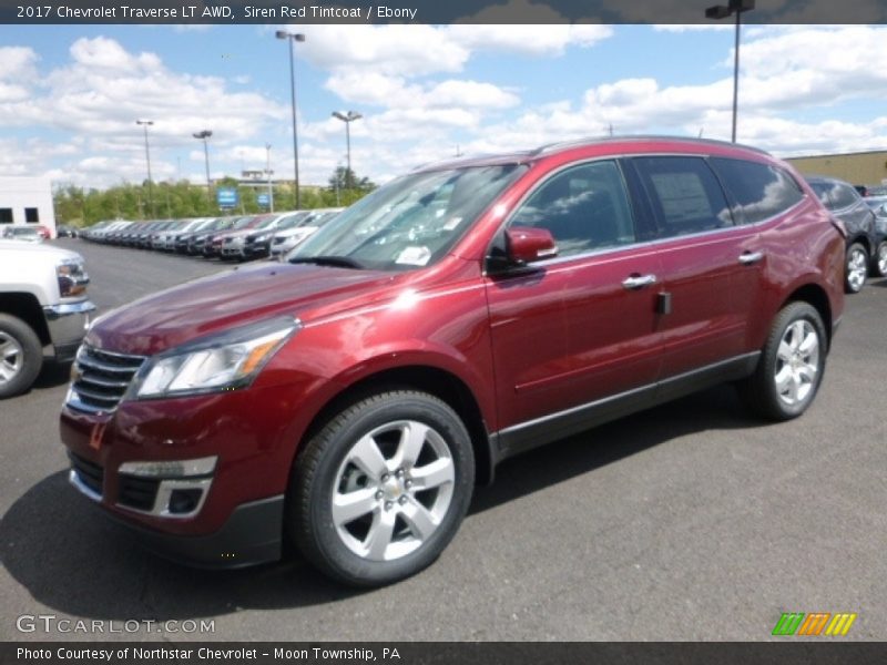 Siren Red Tintcoat / Ebony 2017 Chevrolet Traverse LT AWD