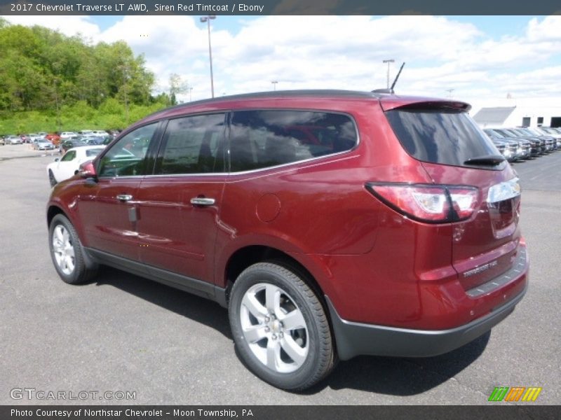 Siren Red Tintcoat / Ebony 2017 Chevrolet Traverse LT AWD