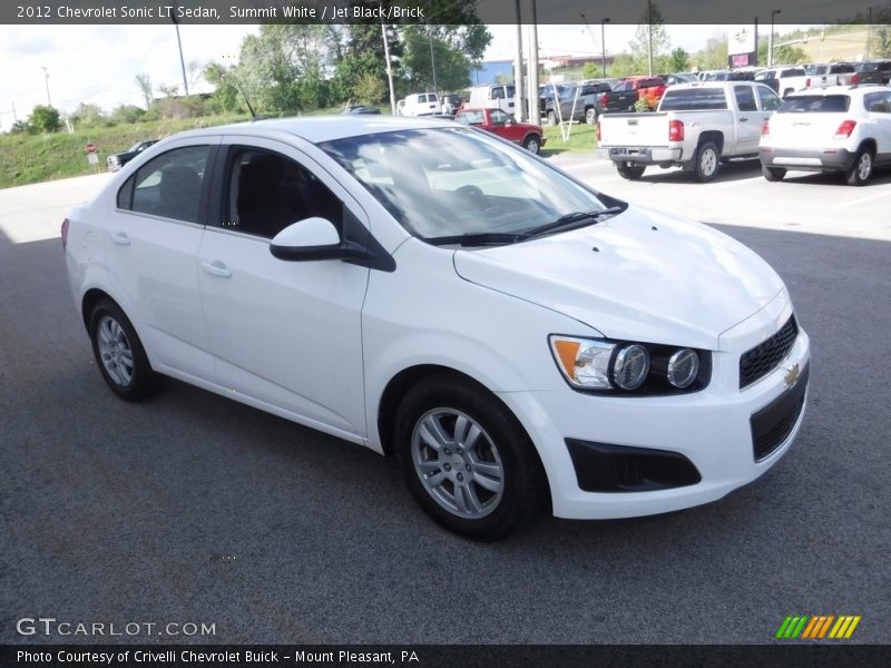 Summit White / Jet Black/Brick 2012 Chevrolet Sonic LT Sedan