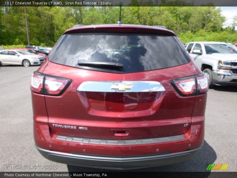 Siren Red Tintcoat / Ebony 2017 Chevrolet Traverse LT AWD