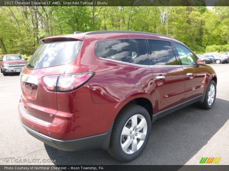 Siren Red Tintcoat / Ebony 2017 Chevrolet Traverse LT AWD