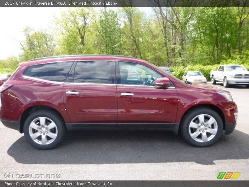 Siren Red Tintcoat / Ebony 2017 Chevrolet Traverse LT AWD