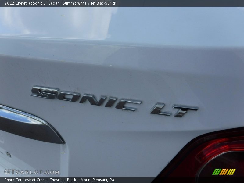 Summit White / Jet Black/Brick 2012 Chevrolet Sonic LT Sedan