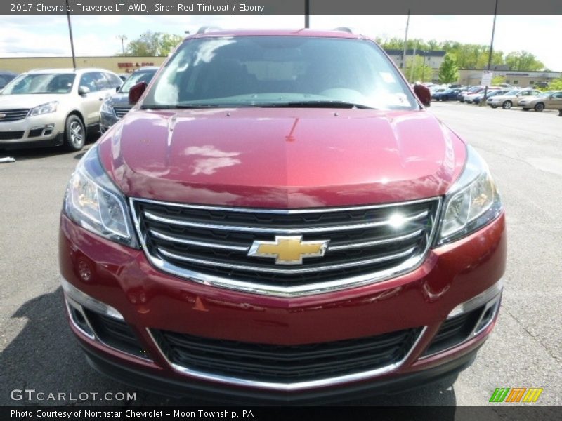 Siren Red Tintcoat / Ebony 2017 Chevrolet Traverse LT AWD