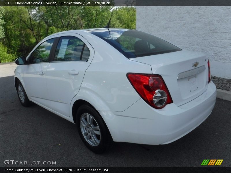 Summit White / Jet Black/Brick 2012 Chevrolet Sonic LT Sedan