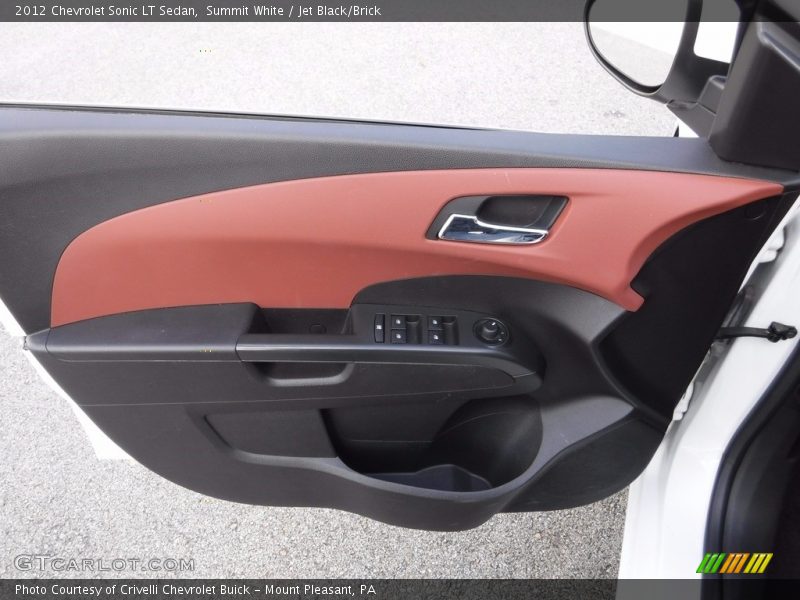 Summit White / Jet Black/Brick 2012 Chevrolet Sonic LT Sedan