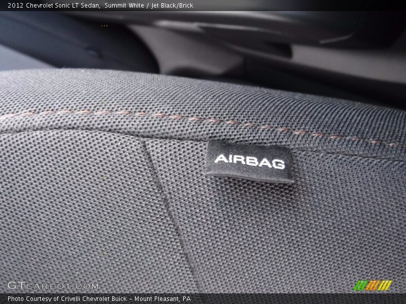 Summit White / Jet Black/Brick 2012 Chevrolet Sonic LT Sedan