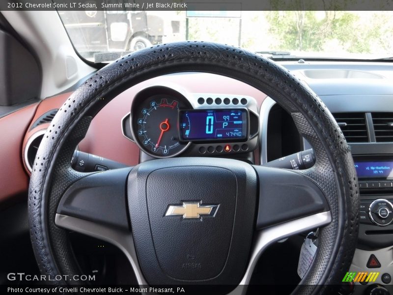 Summit White / Jet Black/Brick 2012 Chevrolet Sonic LT Sedan