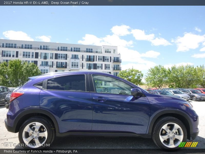 Deep Ocean Pearl / Gray 2017 Honda HR-V EX-L AWD