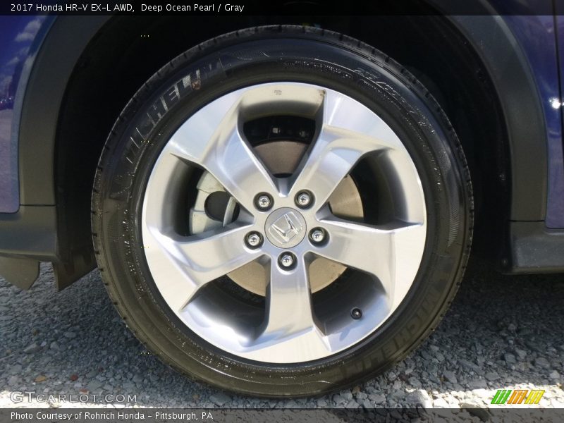 Deep Ocean Pearl / Gray 2017 Honda HR-V EX-L AWD