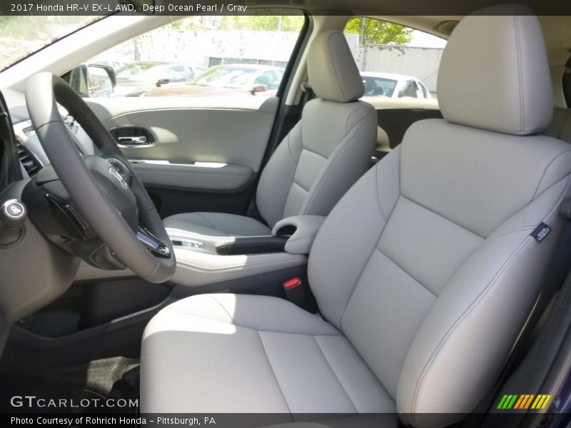 Deep Ocean Pearl / Gray 2017 Honda HR-V EX-L AWD
