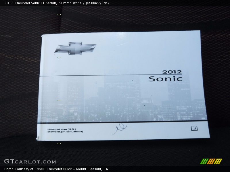 Summit White / Jet Black/Brick 2012 Chevrolet Sonic LT Sedan