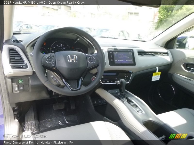 Deep Ocean Pearl / Gray 2017 Honda HR-V EX-L AWD