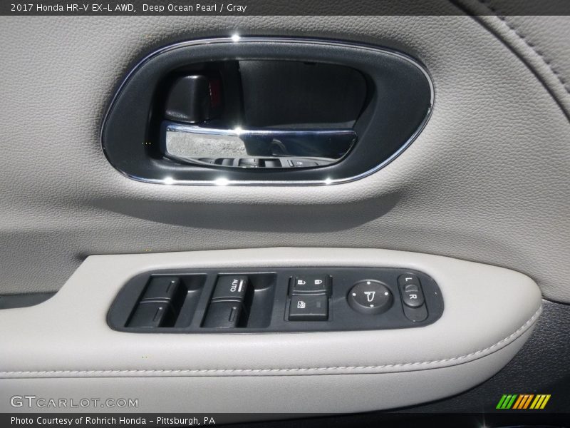 Deep Ocean Pearl / Gray 2017 Honda HR-V EX-L AWD
