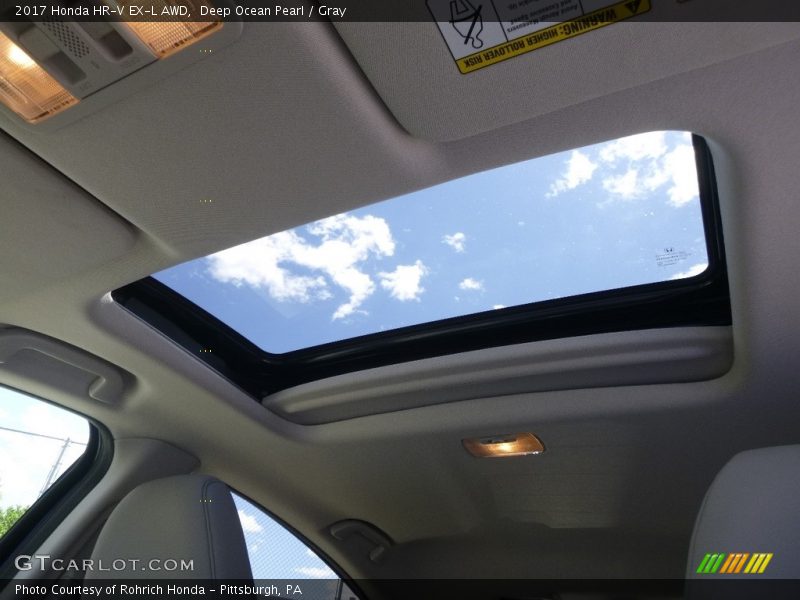 Deep Ocean Pearl / Gray 2017 Honda HR-V EX-L AWD
